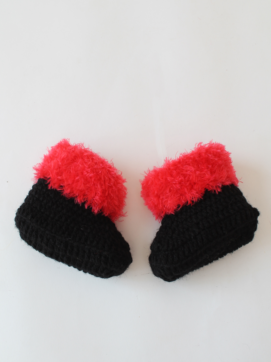 Woonie Crochet Faux Fur Boots-Black