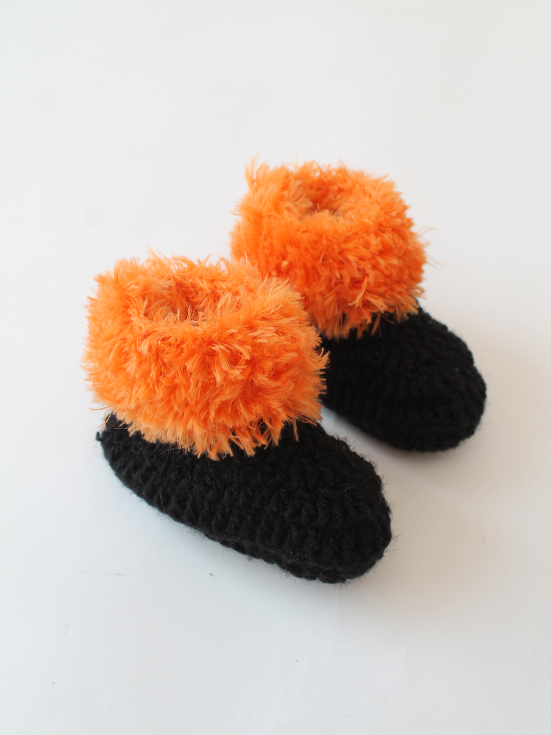 Woonie Crochet Faux Fur Boots-Black