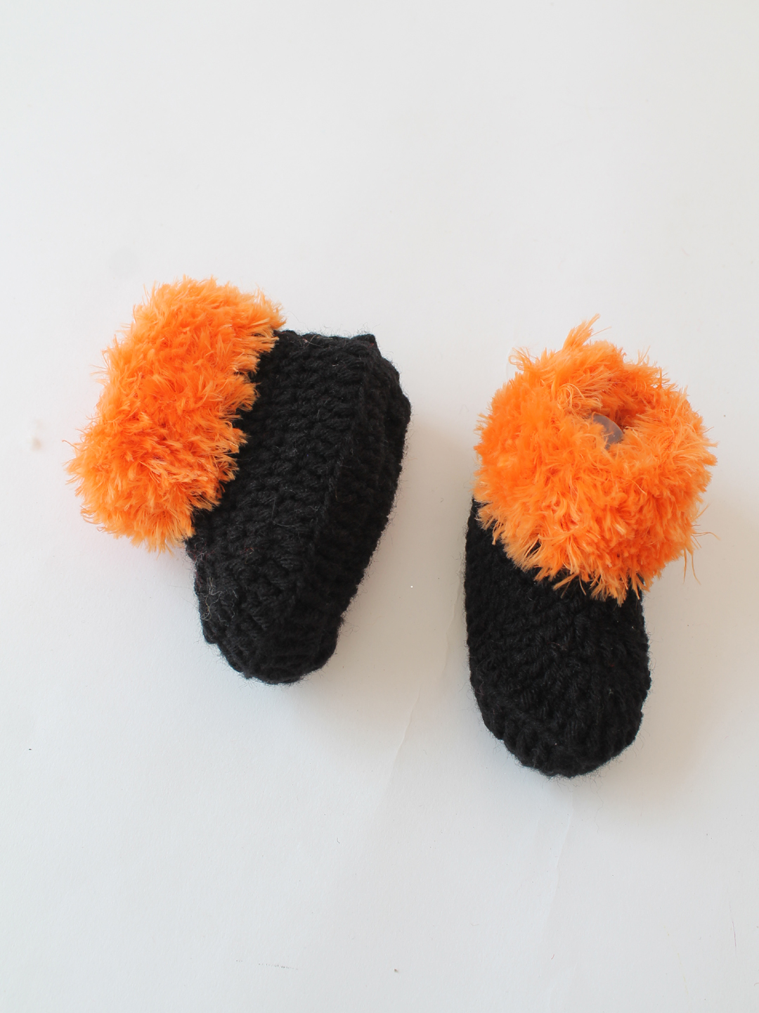 Woonie Crochet Faux Fur Boots-Black
