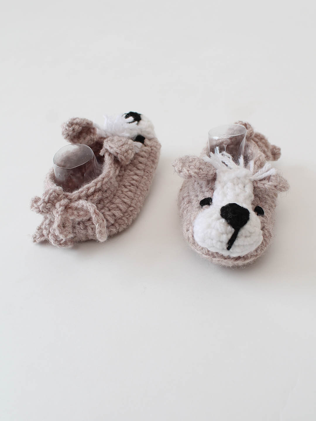 Woonie Crochet Puppy Design Booties- Beige