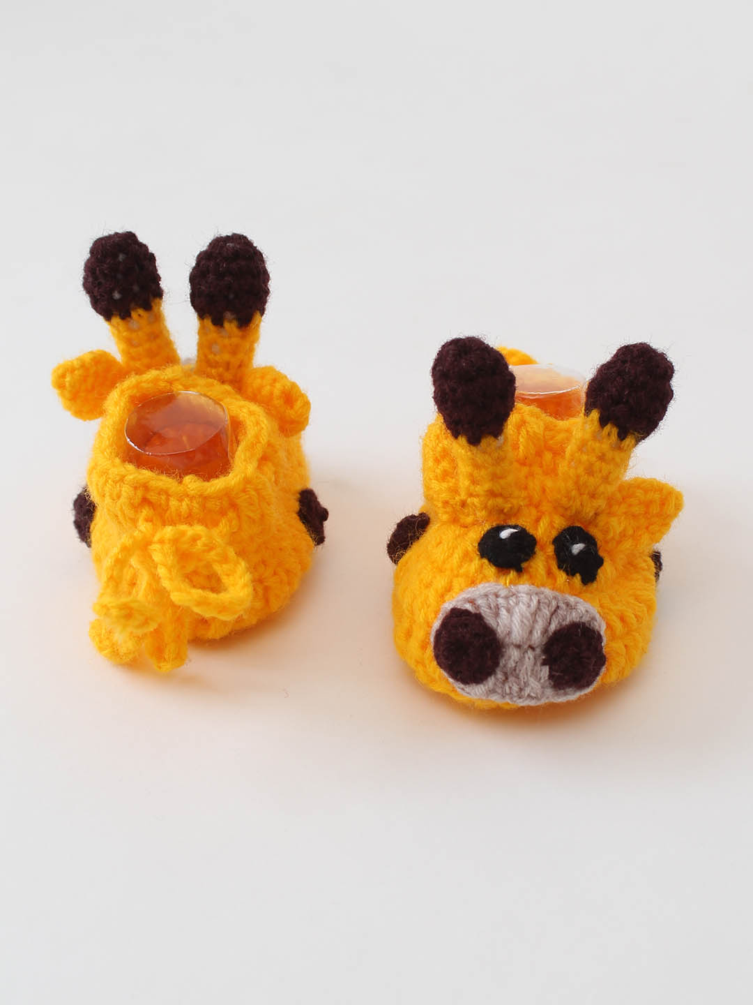 Woonie Crochet Giraffe Booties- Yellow