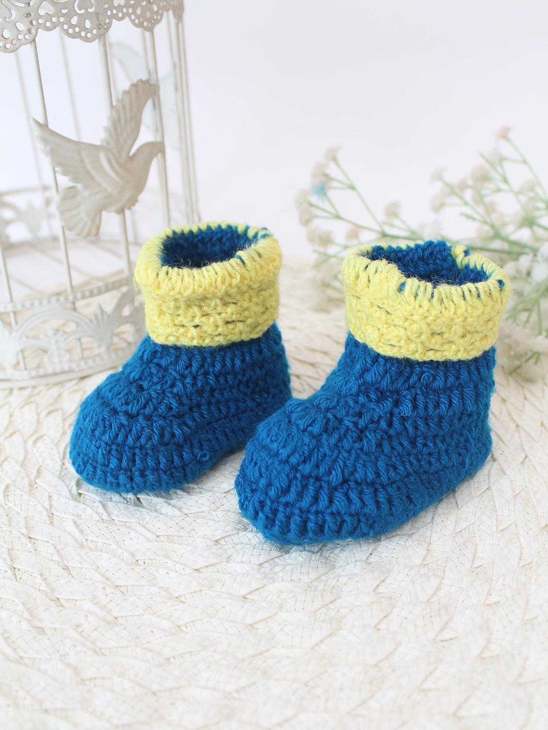 Woonie Crochet Handmade Boots - Blue