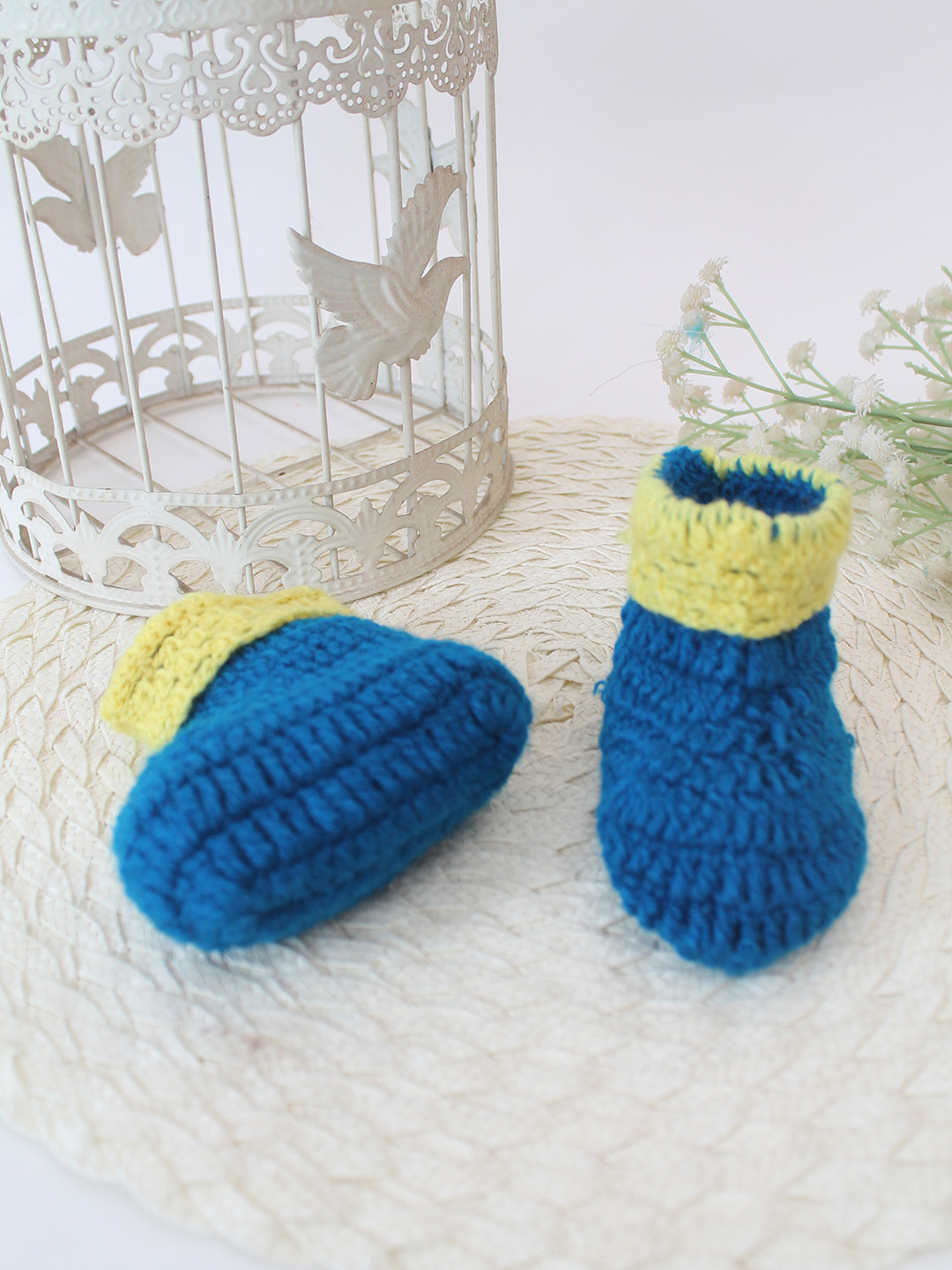 Woonie Crochet Handmade Boots - Blue