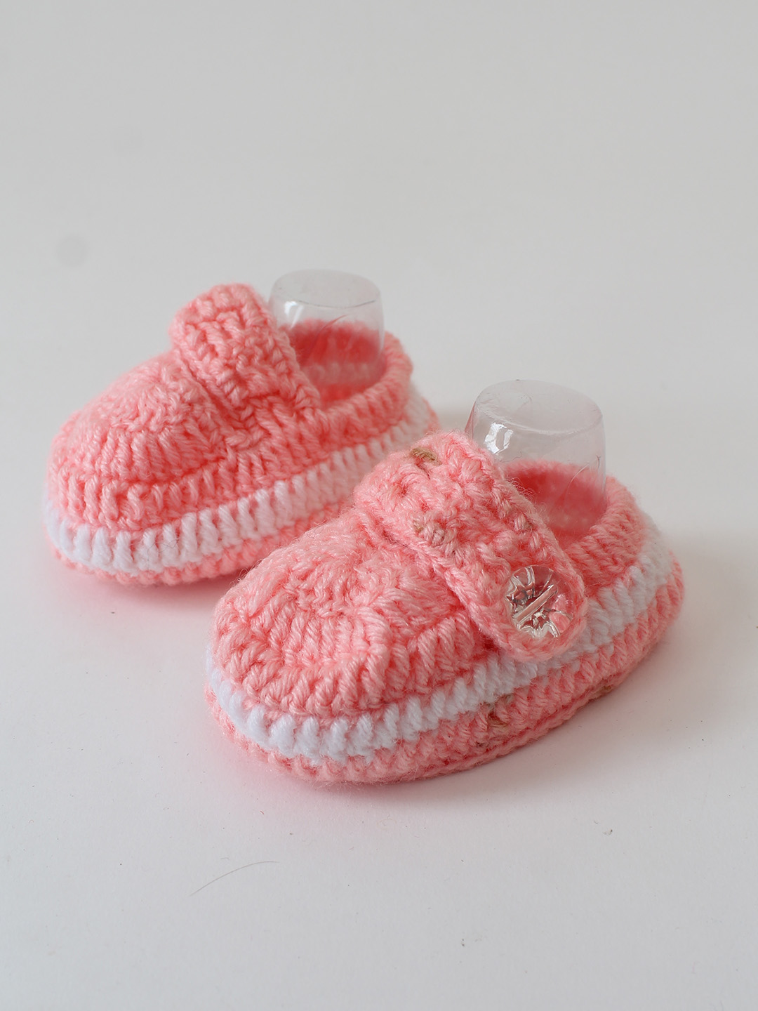Woonie Crochet Handmade Strap Booties - Peach