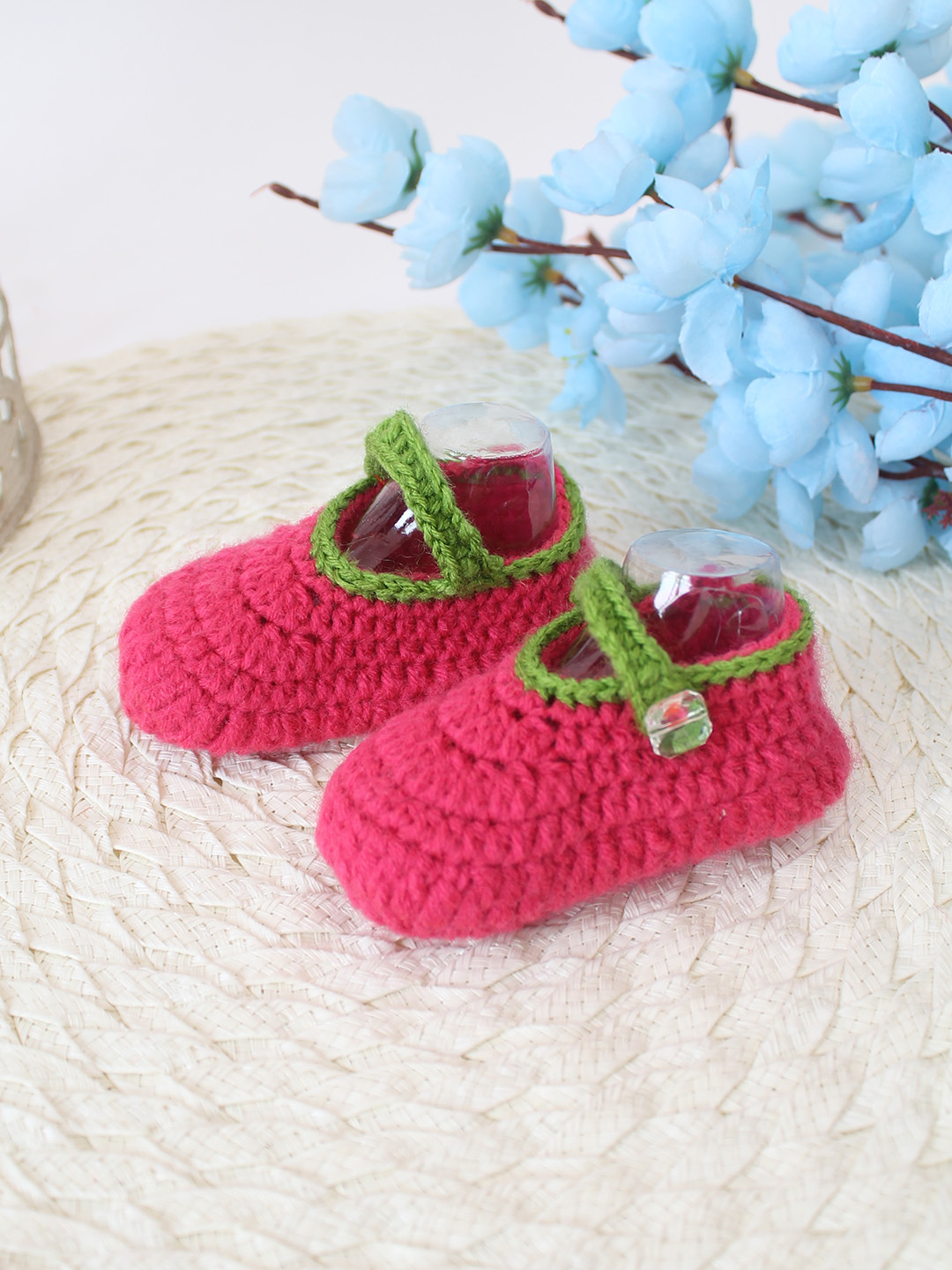Woonie Crochet Handmade Baby Booties - Pink