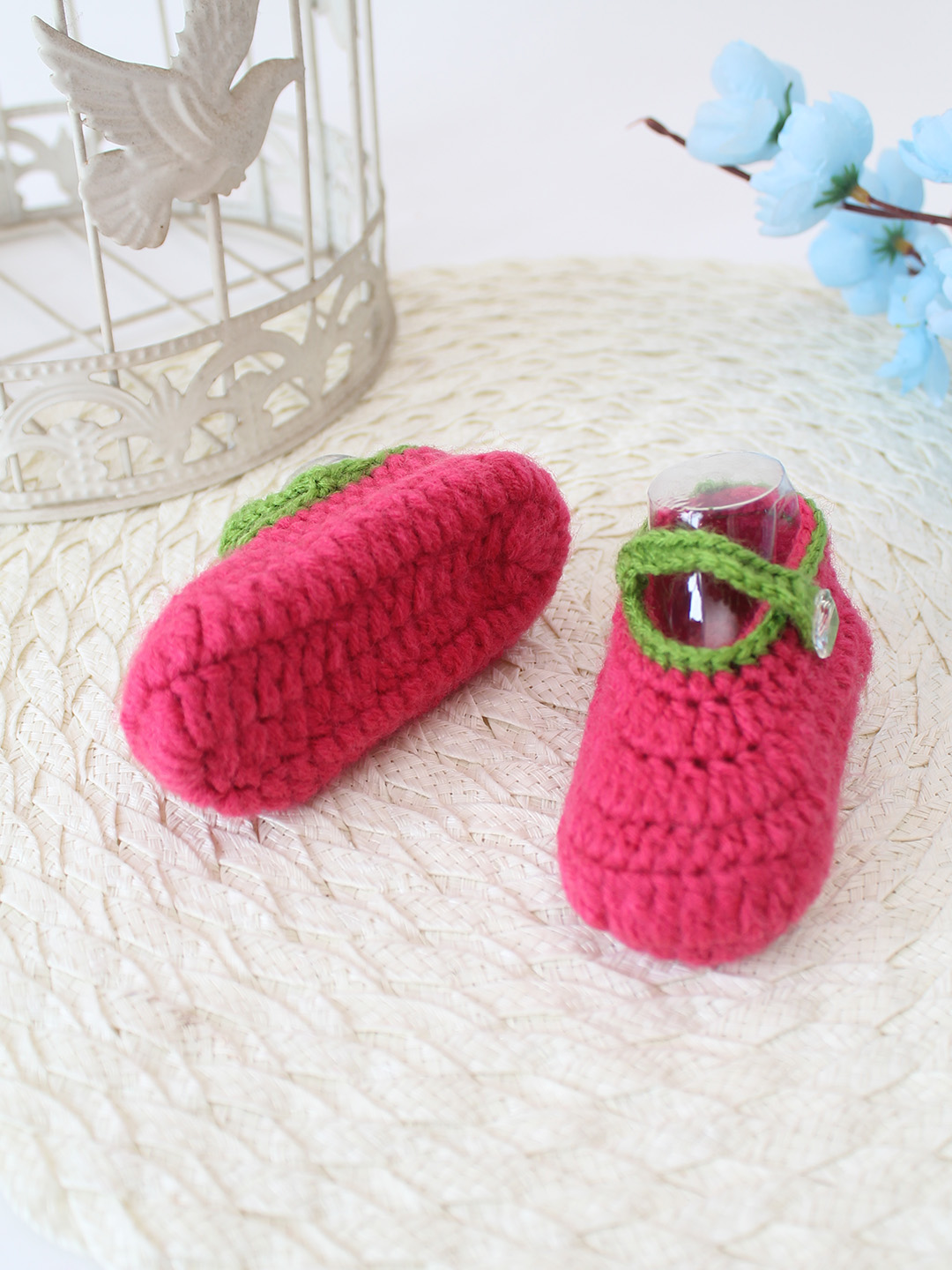 Woonie Crochet Handmade Baby Booties - Pink