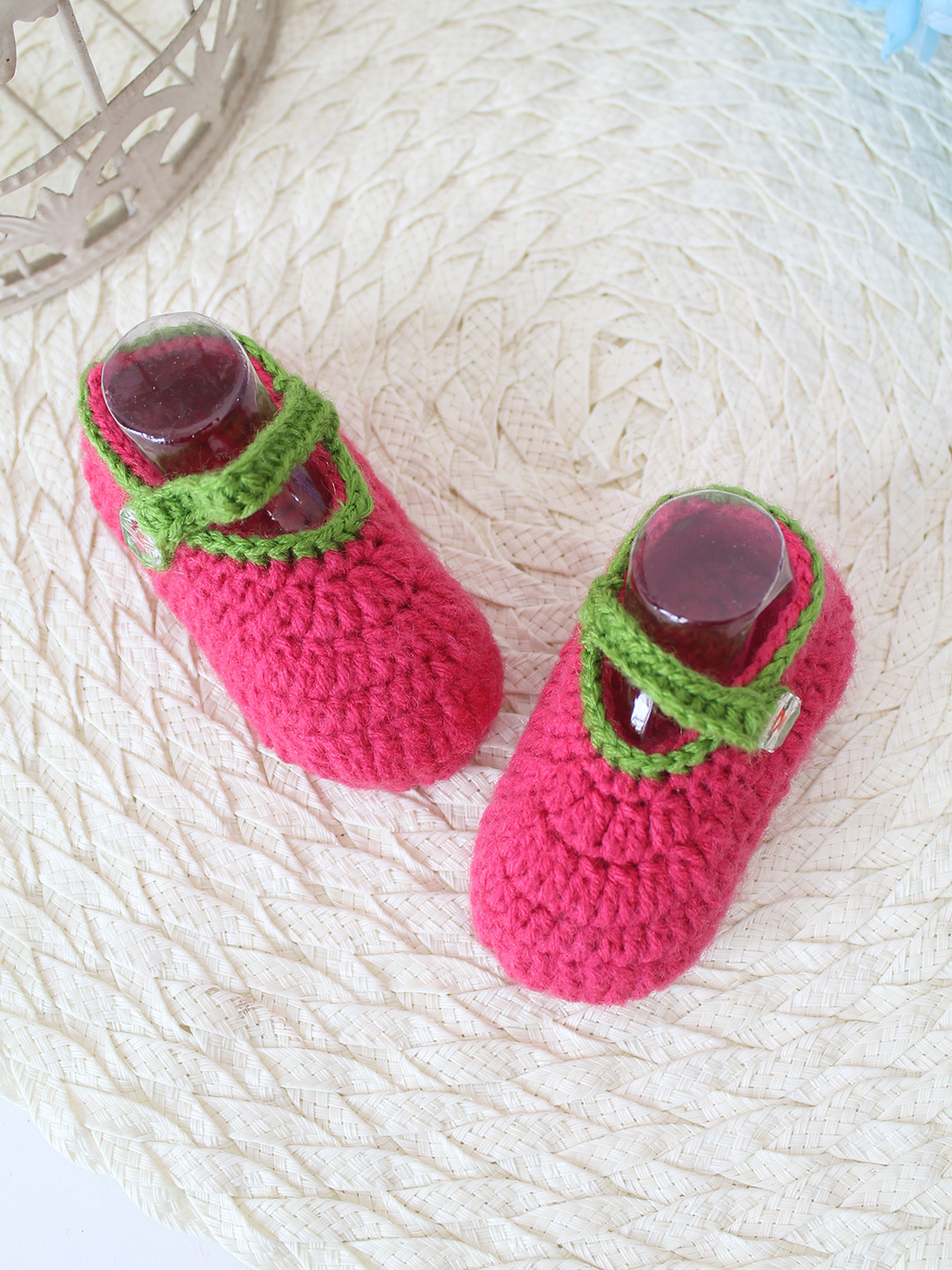 Woonie Crochet Handmade Baby Booties - Pink