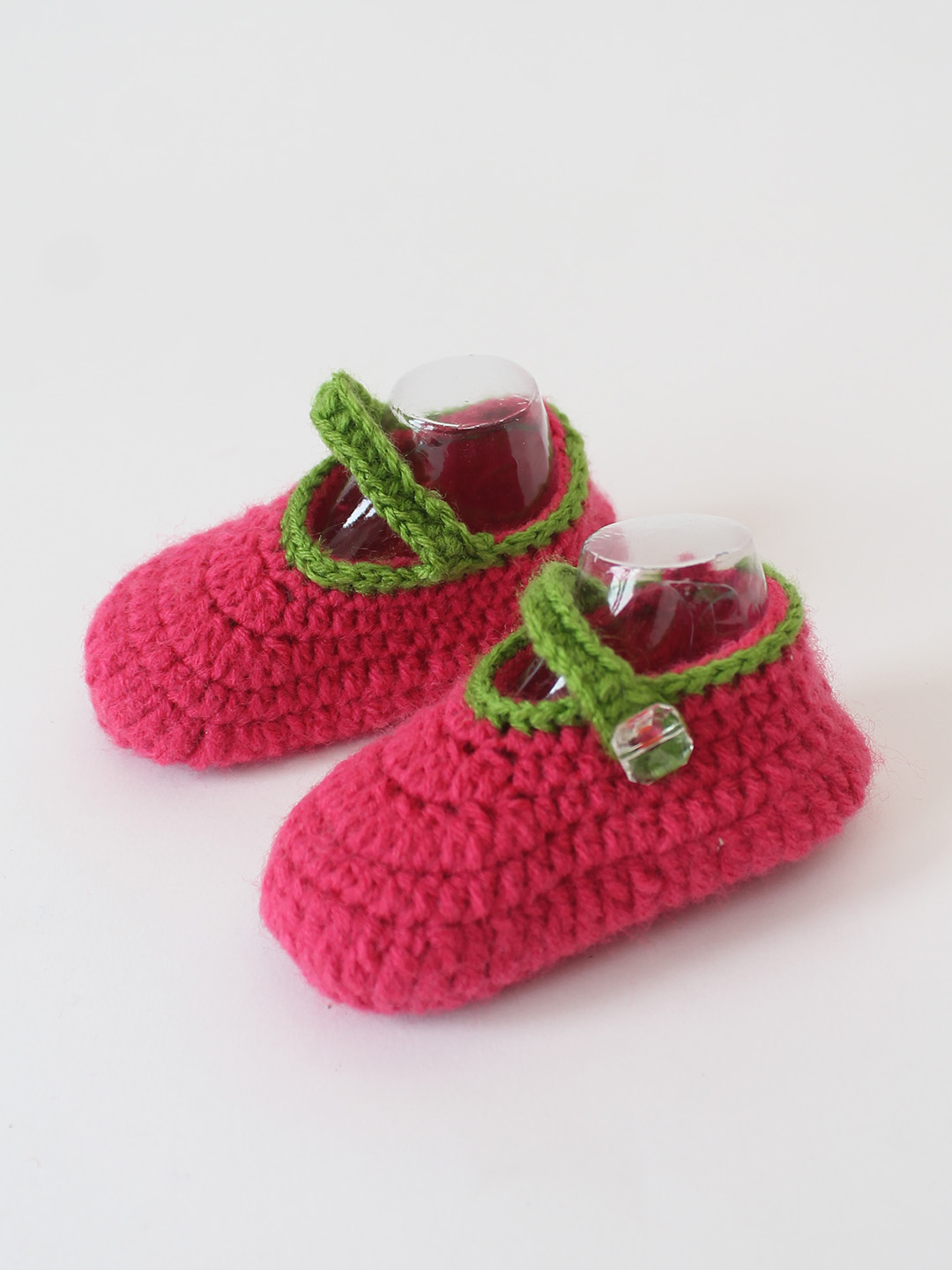 Woonie Crochet Handmade Baby Booties Pink - Main Image