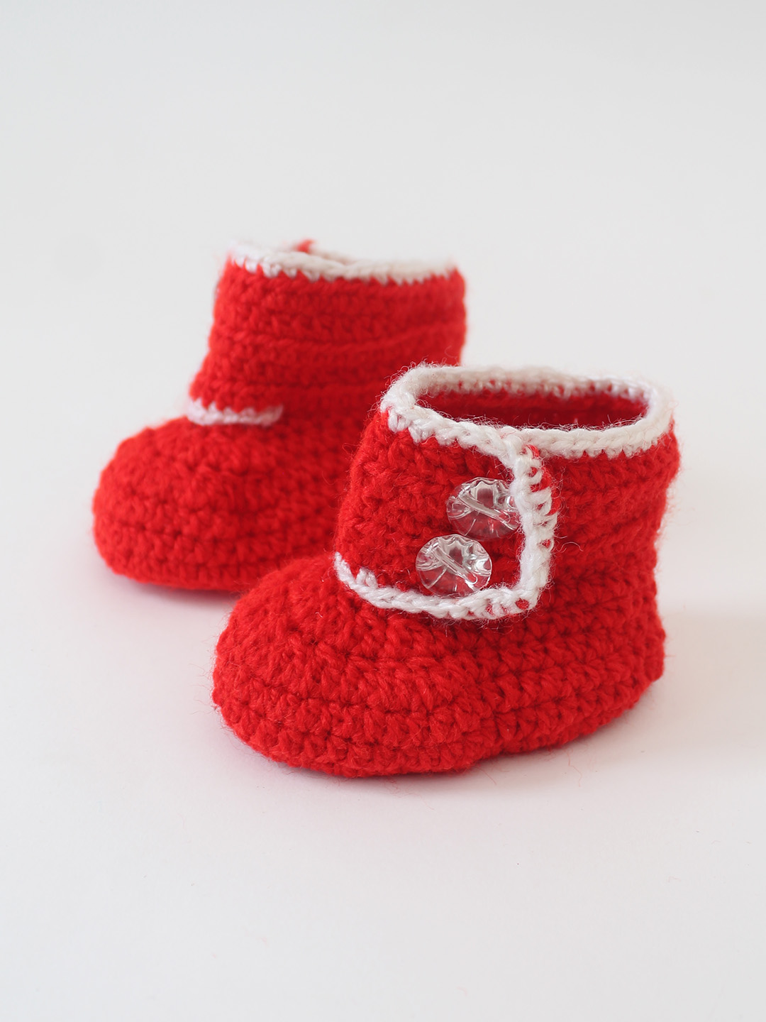 Woonie Crochet Handmade Boots - Red