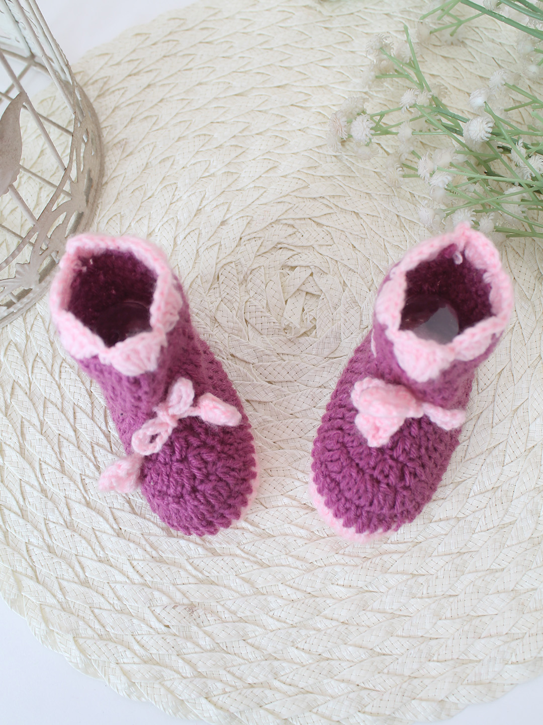 Woonie Crochet Handmade Boots - Purple
