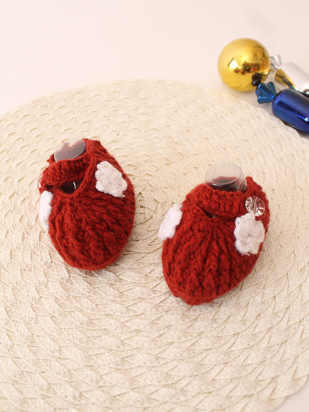 Woonie Ribbed Baby Booties - Brown