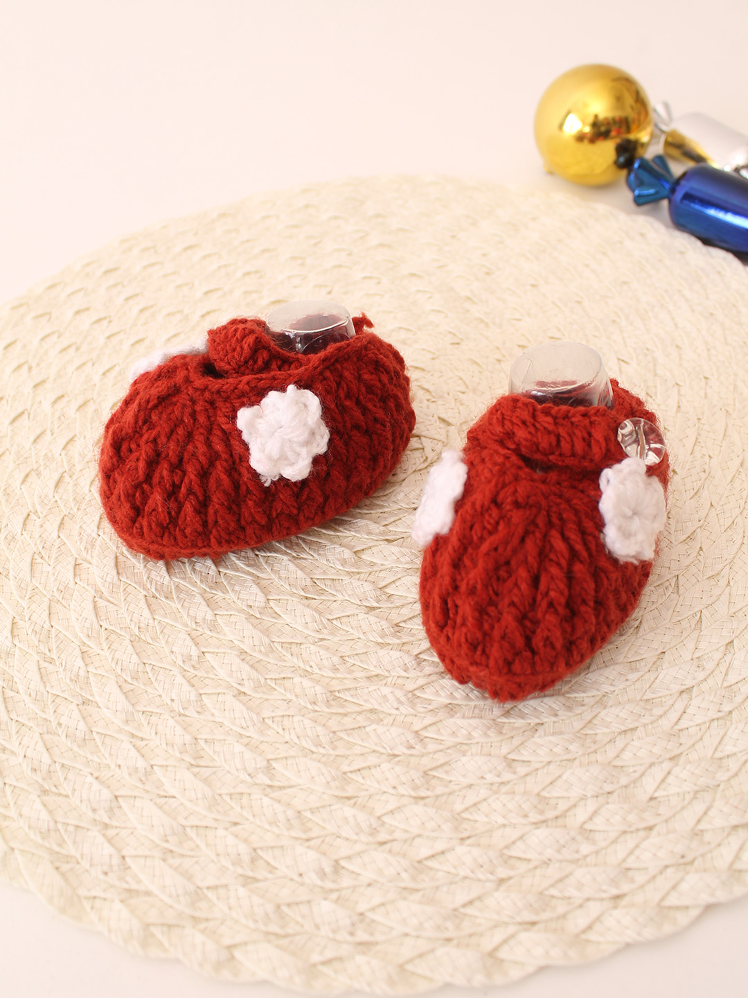 Woonie Ribbed Baby Booties - Brown