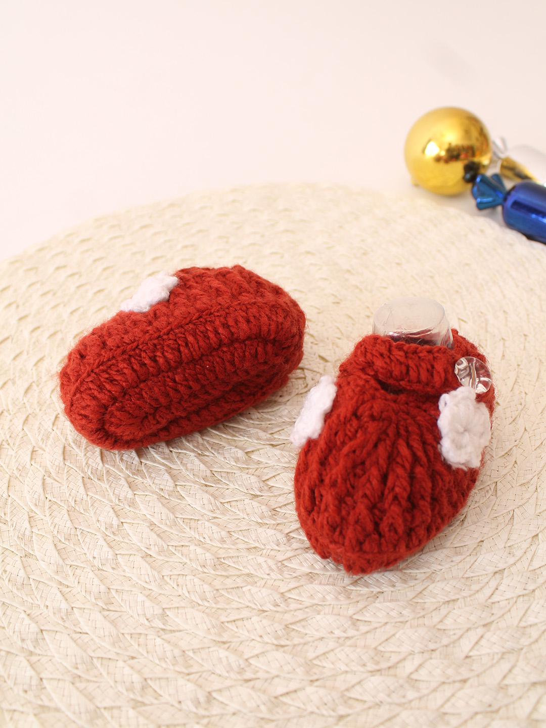 Woonie Ribbed Baby Booties - Brown