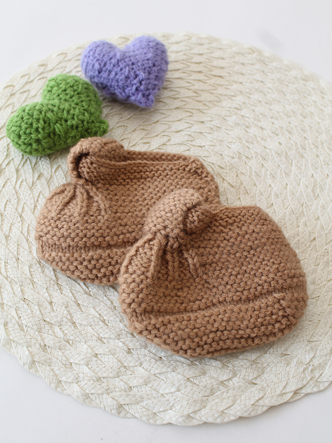 Woonie Handmade Baby Booties - Brown