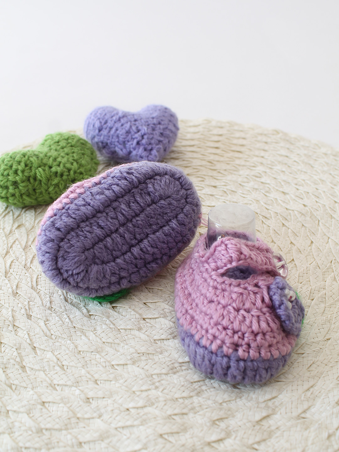 Woonie Handmade Floral Motif Booties - Lavender