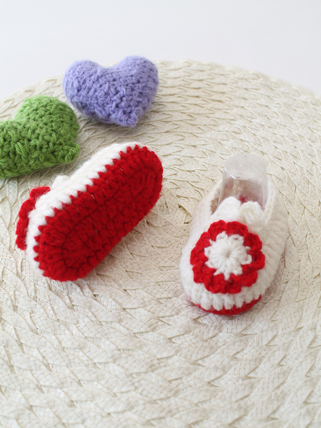 Woonie Handmade Floral Booties - White