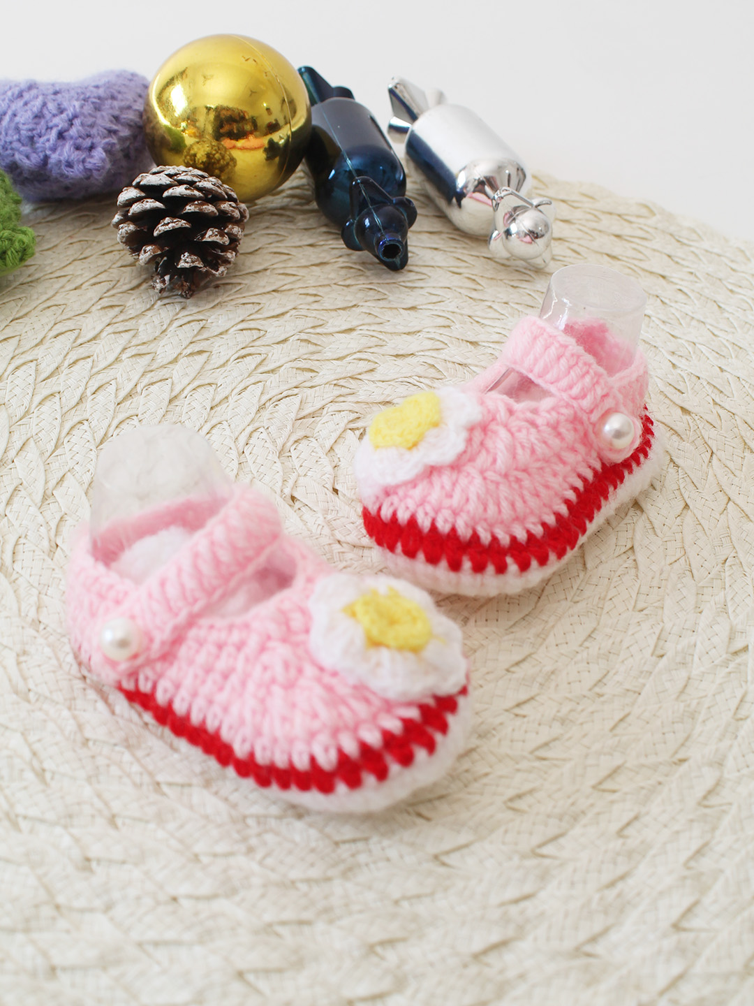 Woonie Handmade Blossom Booties - Pink