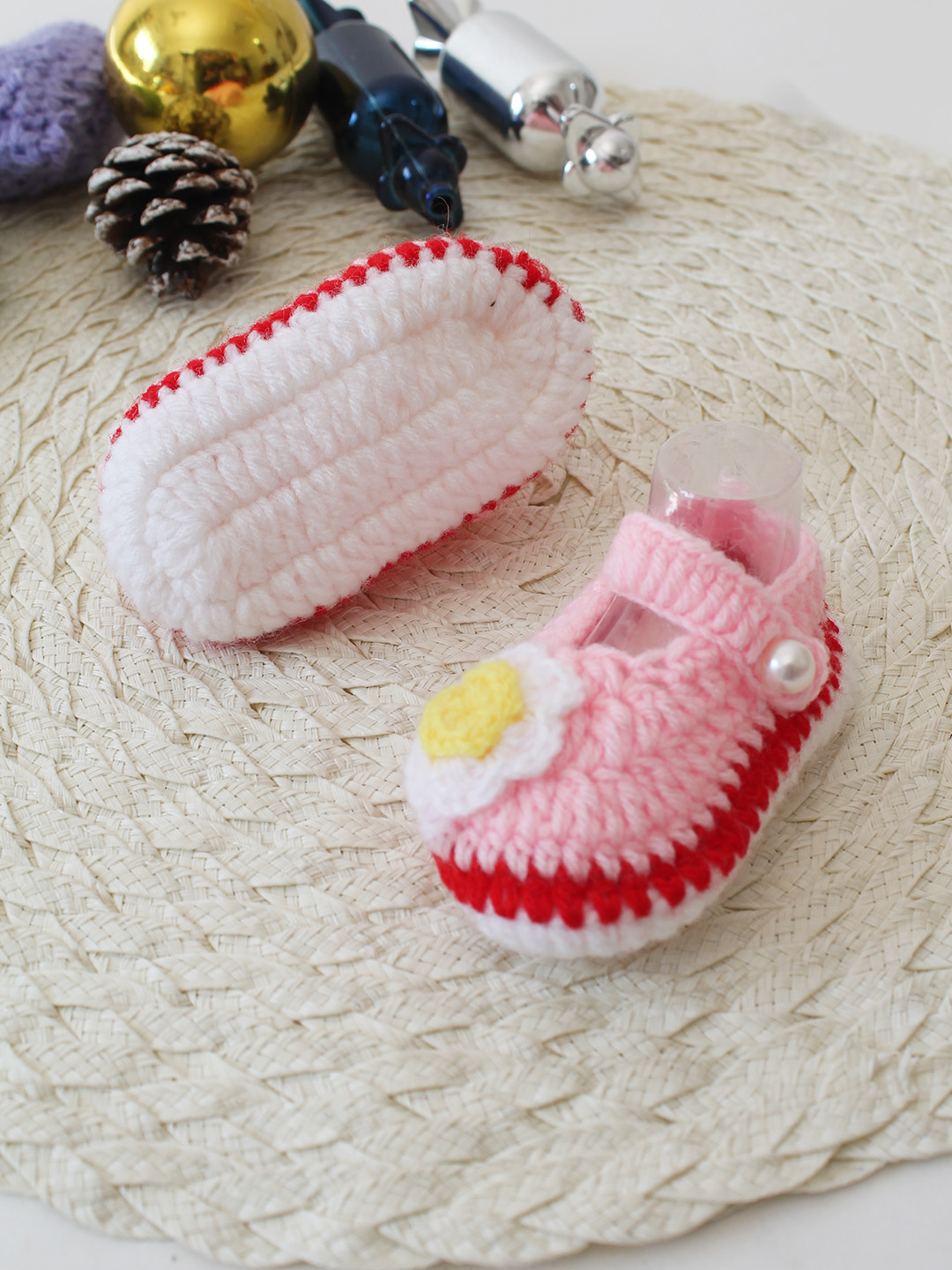 Woonie Handmade Blossom Booties - Pink