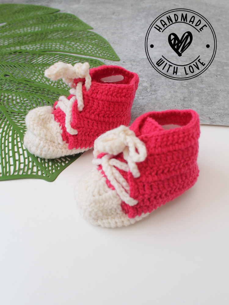 Image of Woonie Handmade Self Design Booties - Cream