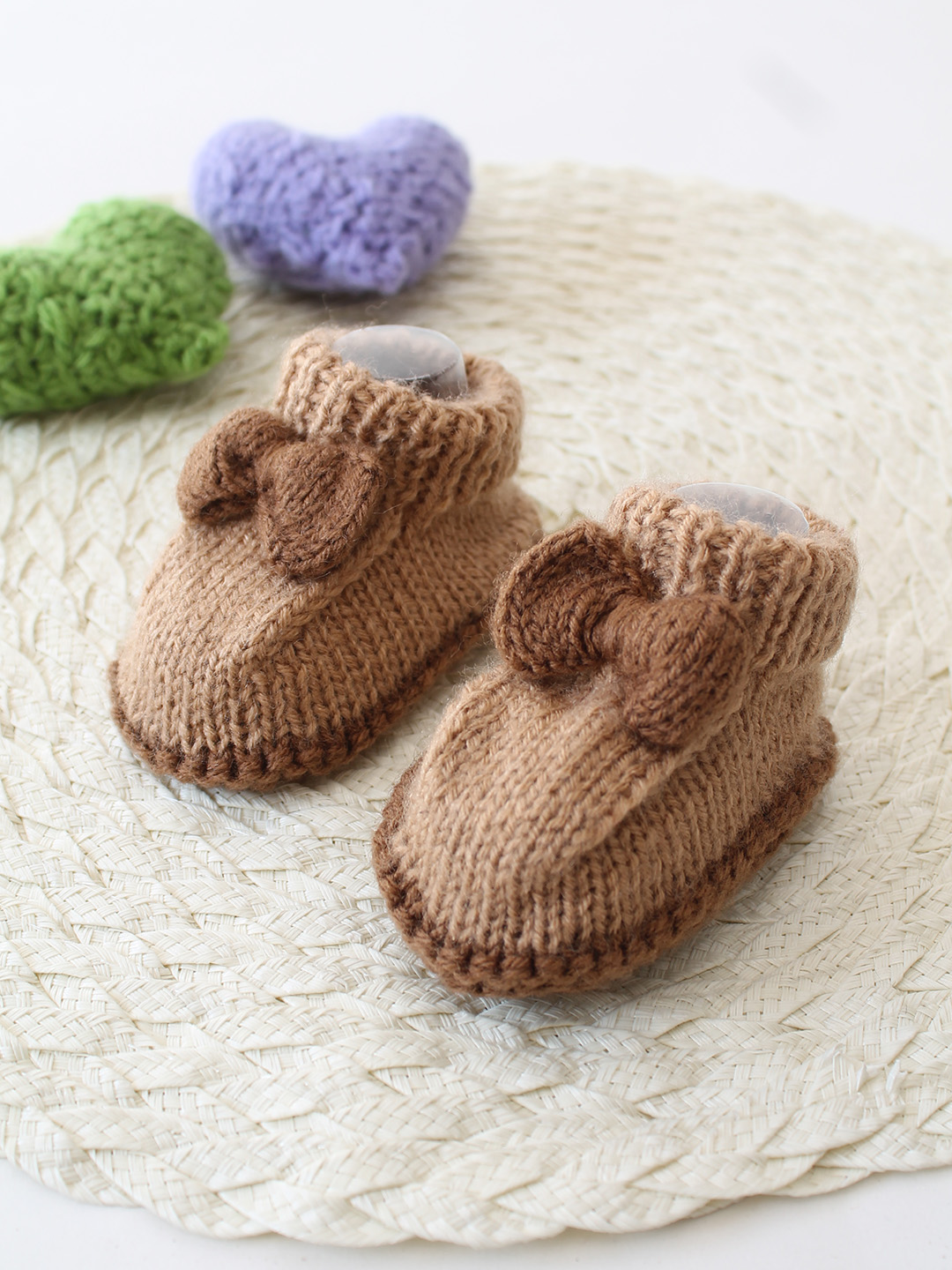Woonie Handmade Bow Detailed Booties - Brown