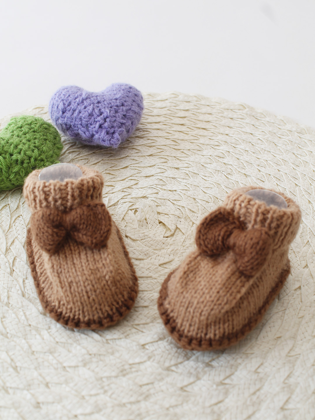 Woonie Handmade Bow Detailed Booties - Brown