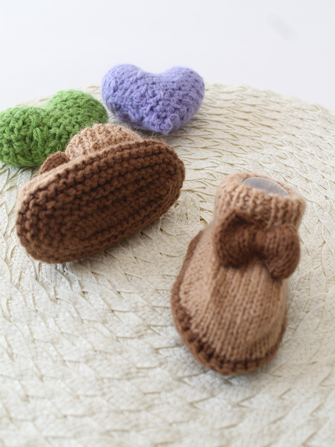 Woonie Handmade Bow Detailed Booties - Brown