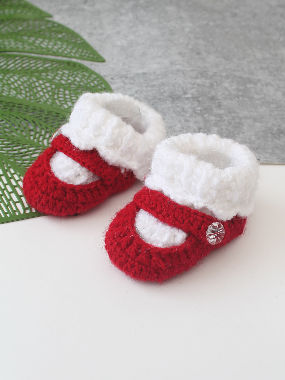 Woonie Self Design Booties - Red