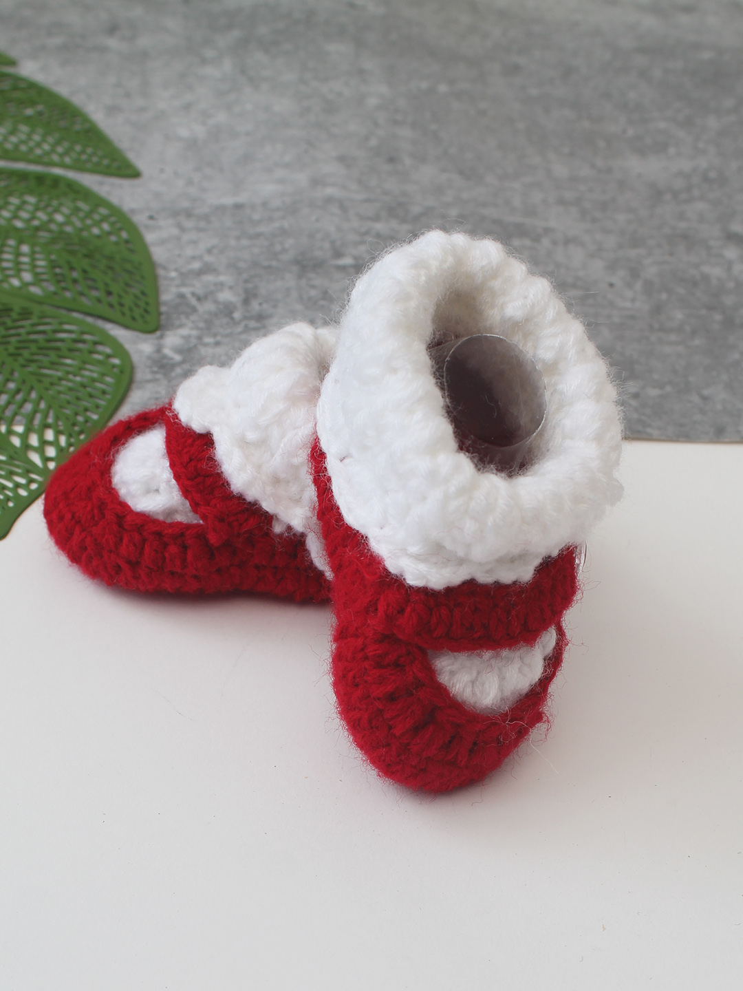 Woonie Self Design Booties - Red