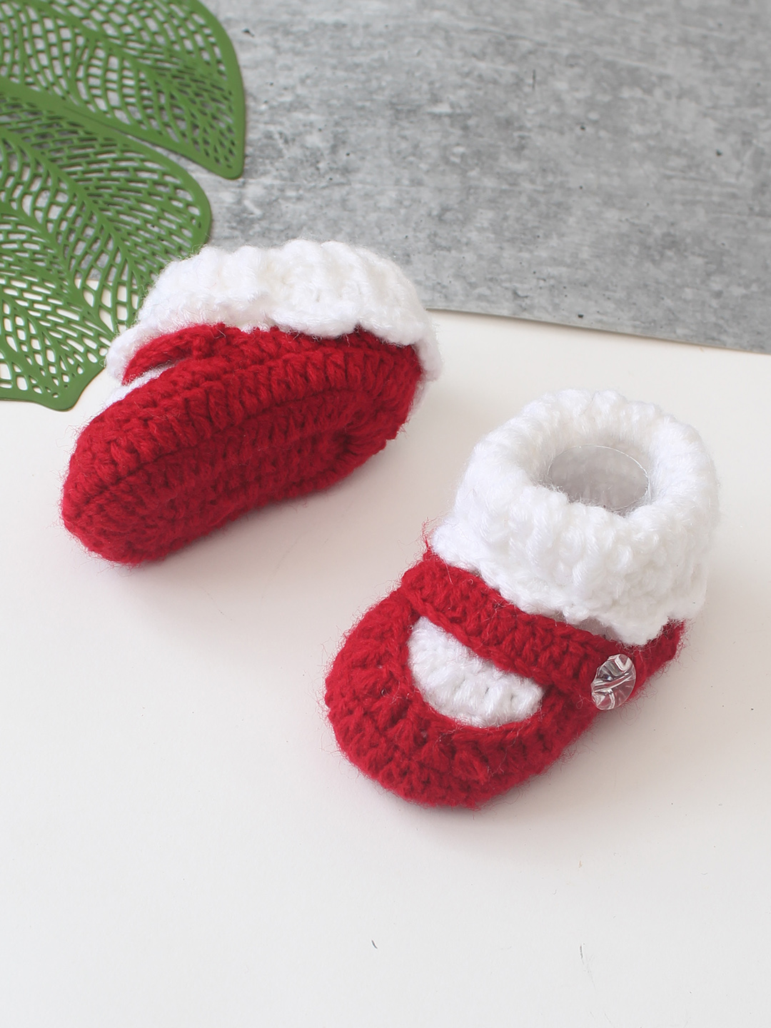 Woonie Self Design Booties - Red