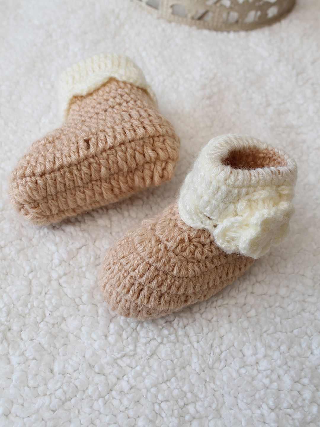 Woonie Floral Booties - Beige