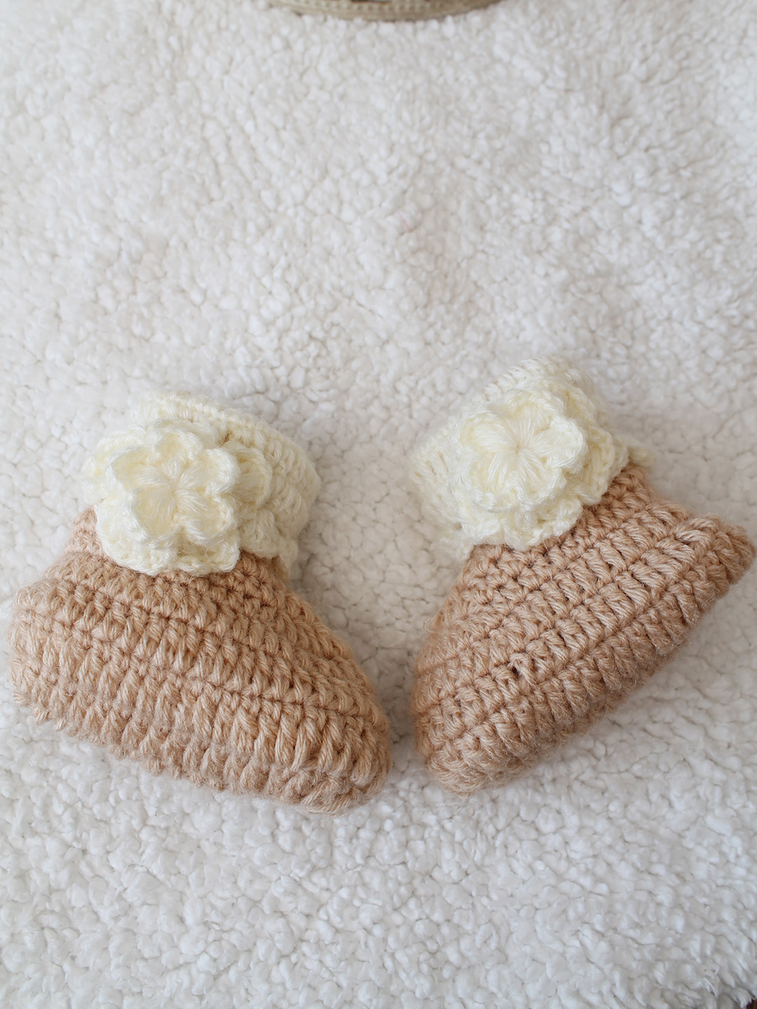 Woonie Floral Booties - Beige