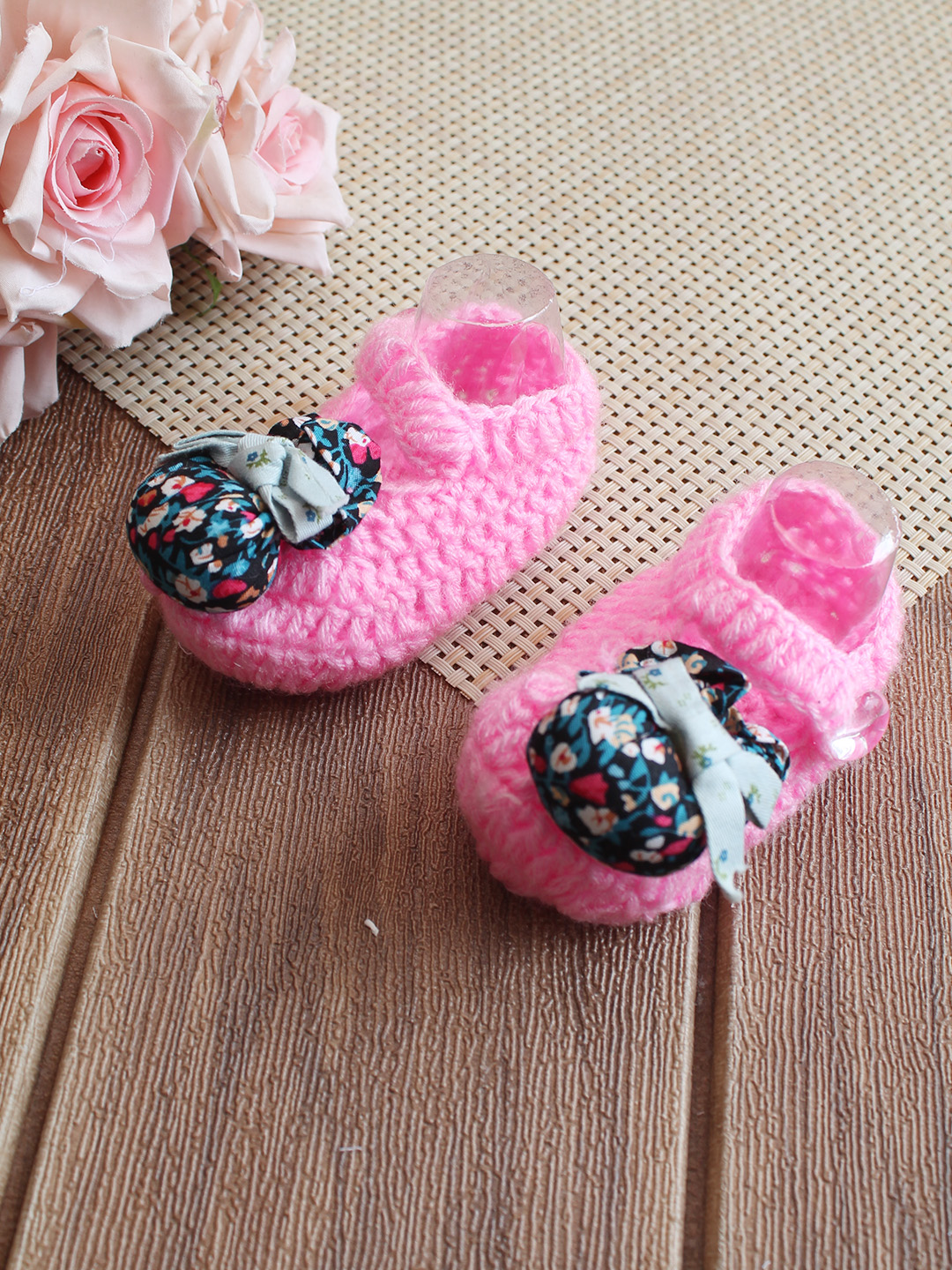 Woonie Bow Detailed Booties - Pink