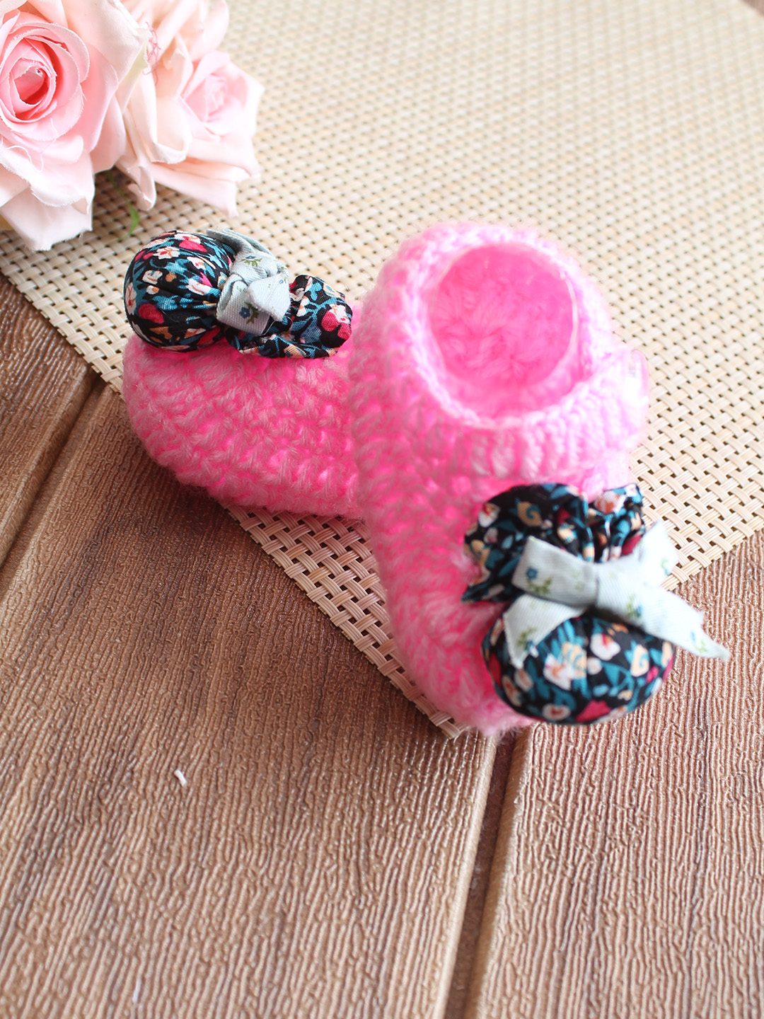 Woonie Bow Detailed Booties - Pink