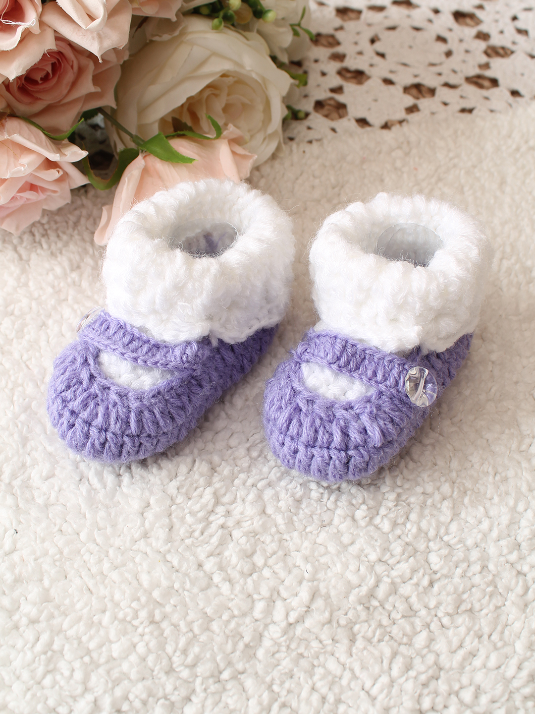 Woonie Textured Handmade Booties - Purple