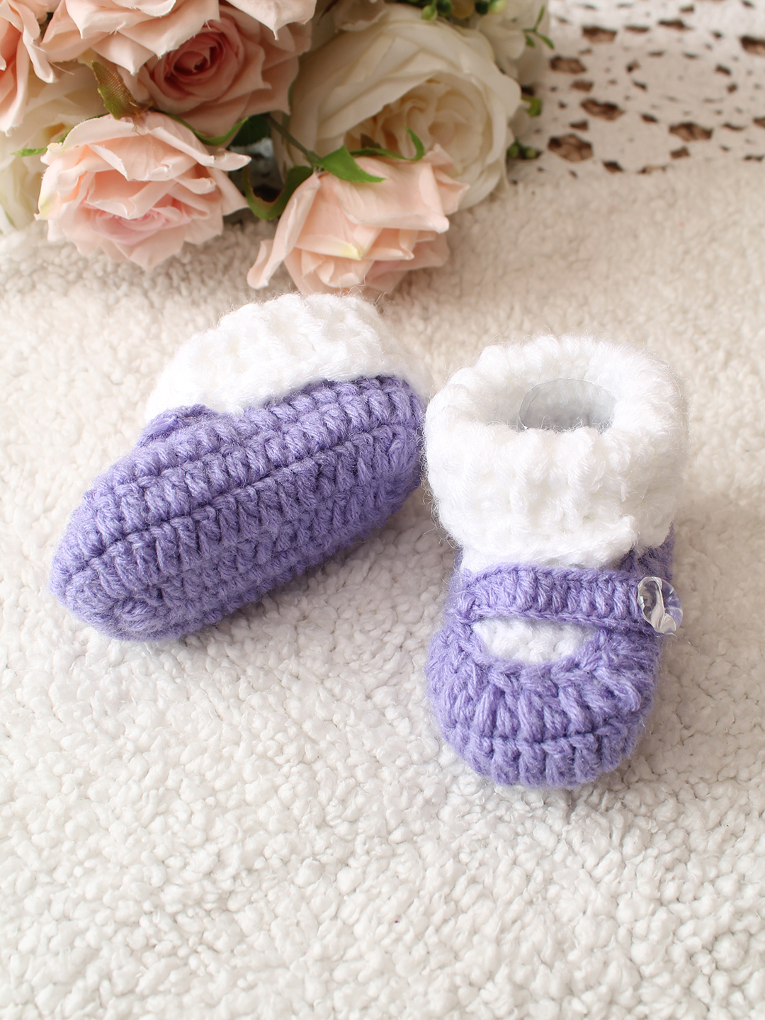 Woonie Textured Handmade Booties - Purple
