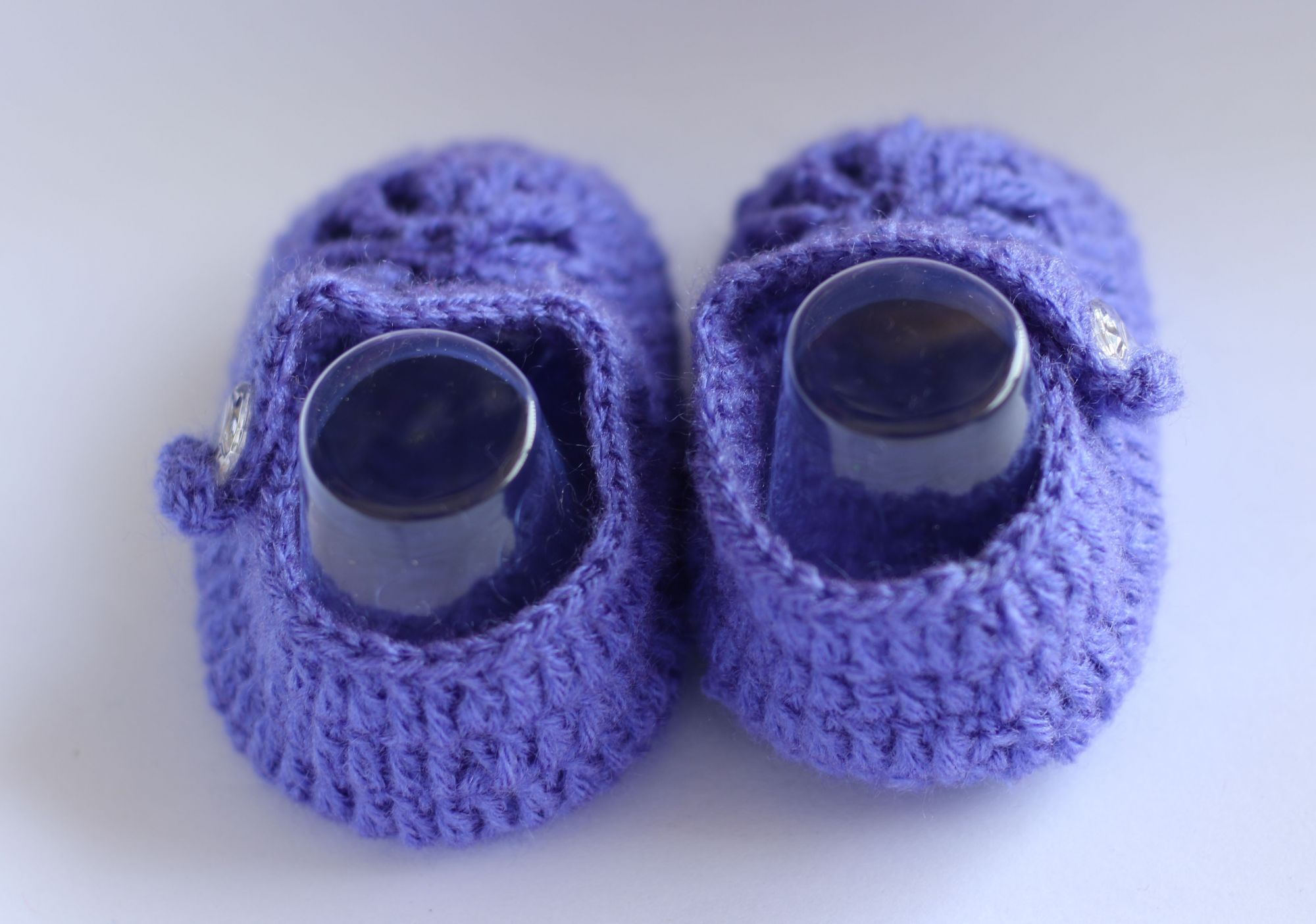 Woonie Purple Handmade Woolen Booties