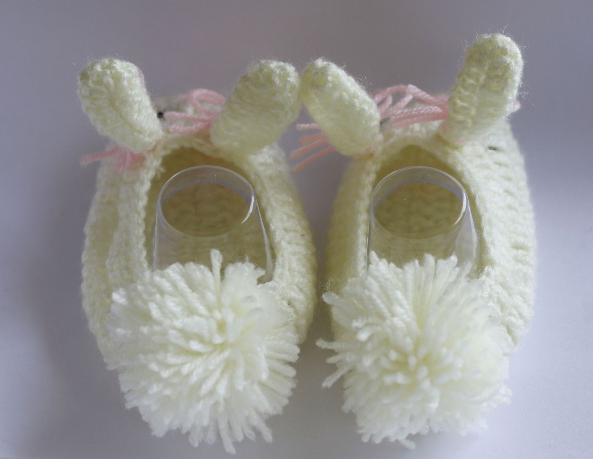 Woonie Bunny Pom Pom Handmade Woolen Booties