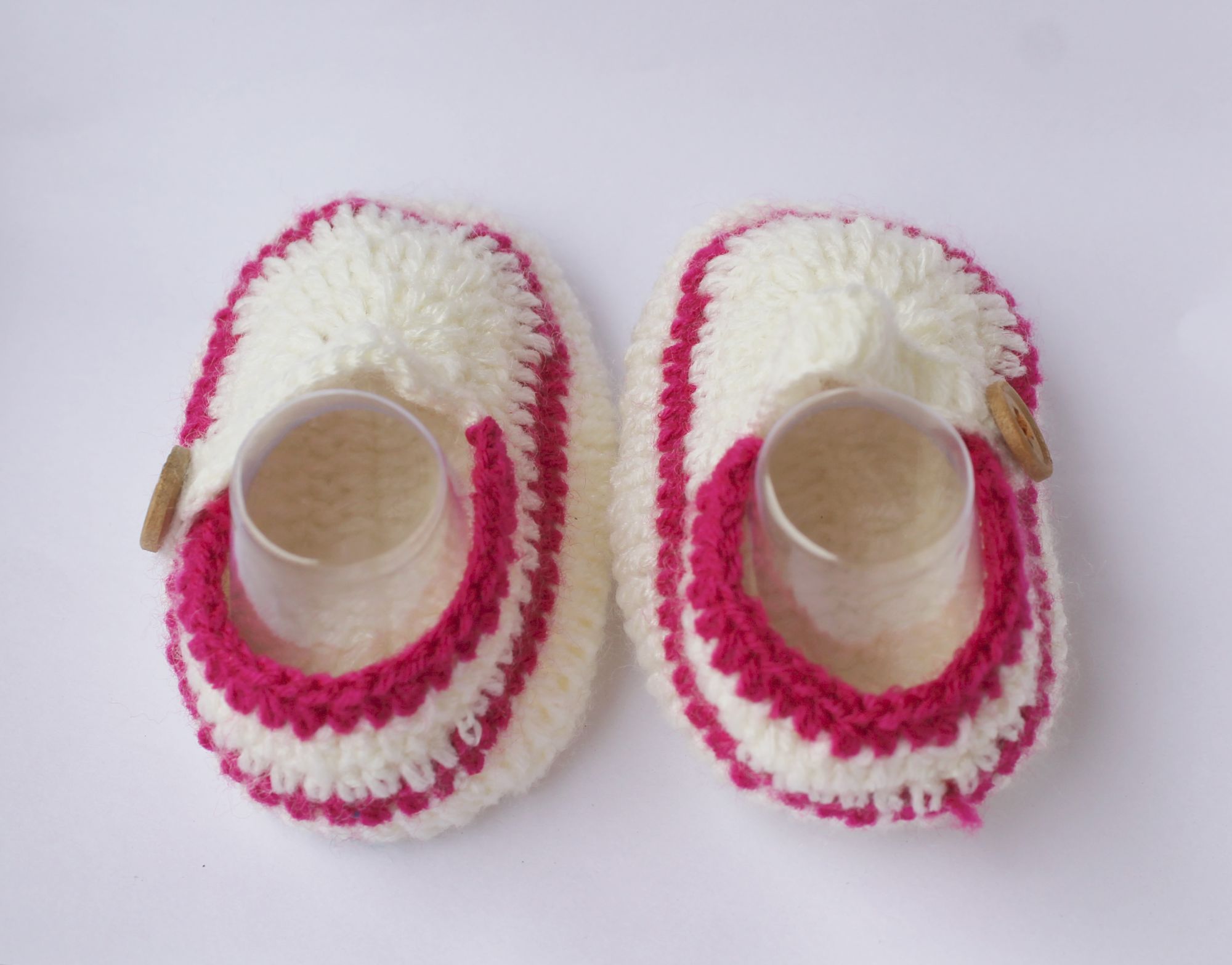 Woonie Off-White Handmade Woolen Booties