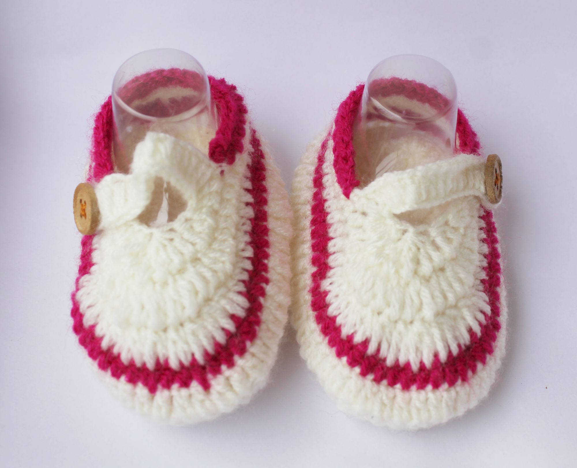 Woonie Off-White Handmade Woolen Booties