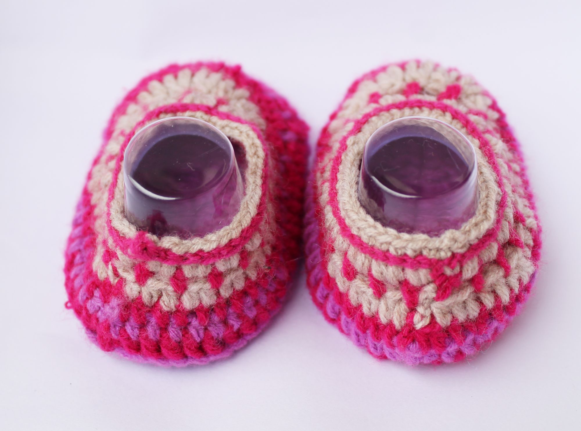 Woonie Multicolored Handmade Woolen Booties