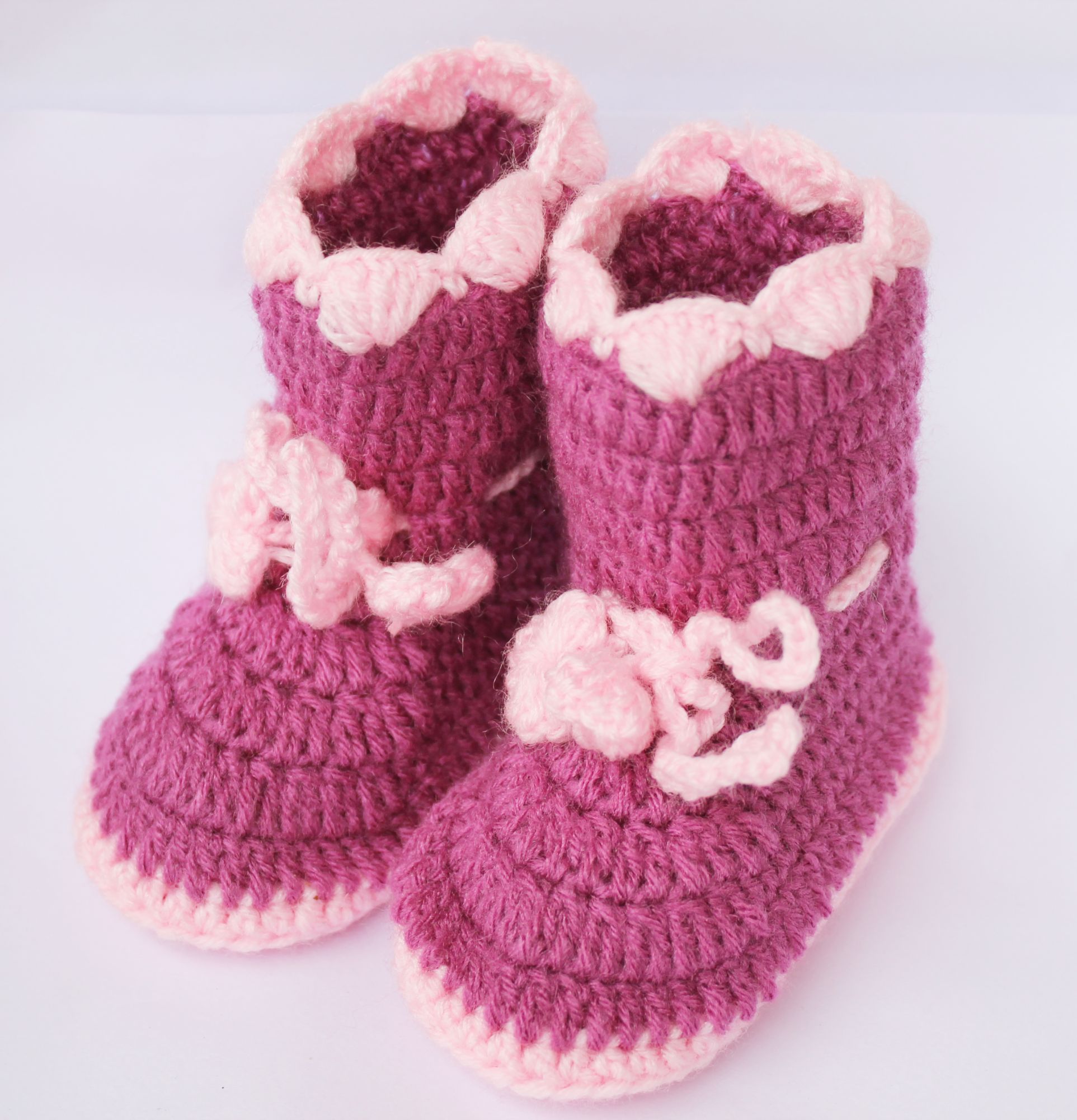 Woonie Purple Handmade Woolen Boots