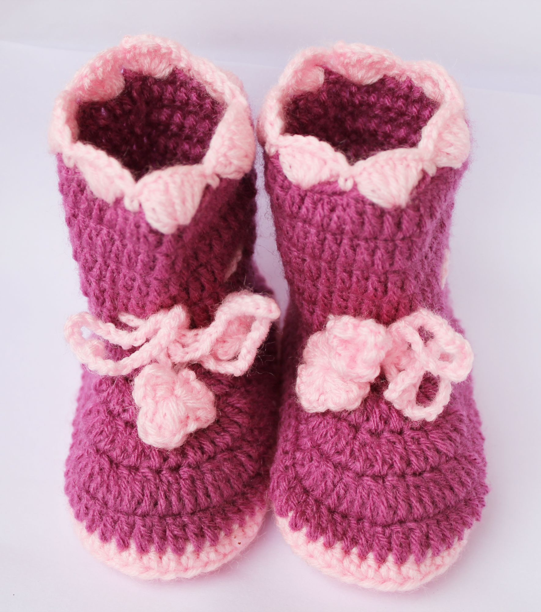 Woonie Purple Handmade Woolen Boots