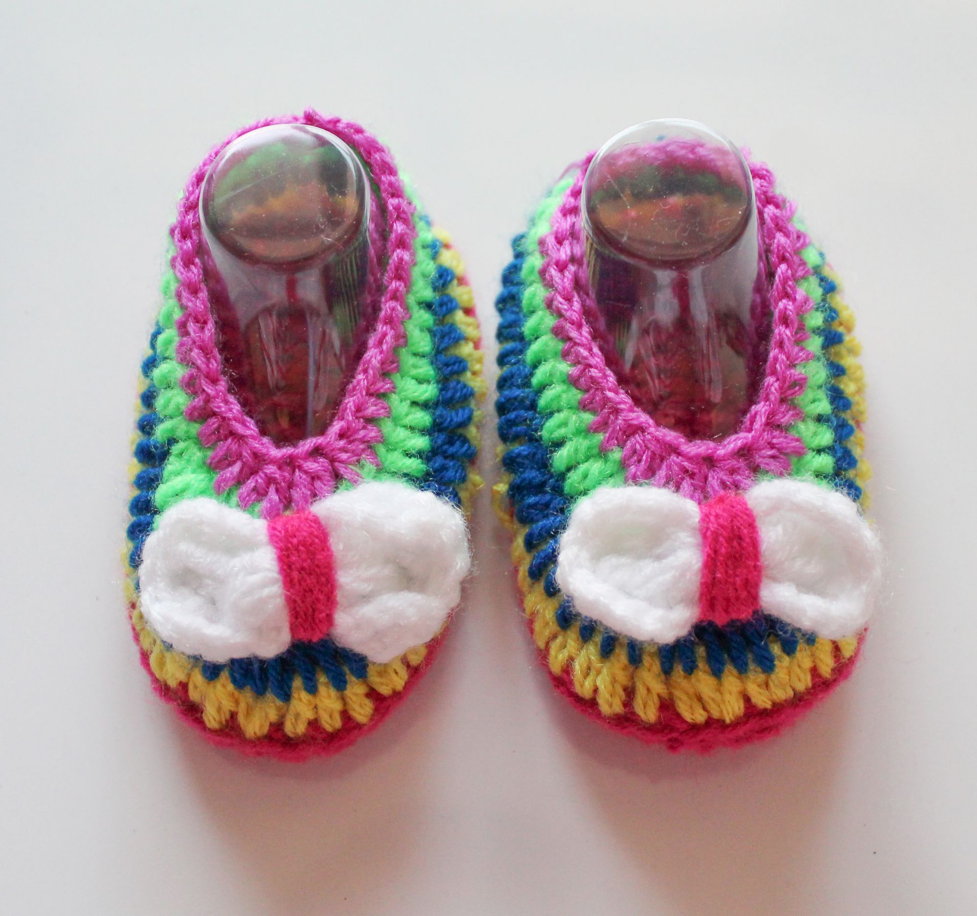 Woonie Multicolored Handmade Woolen Booties for Kids