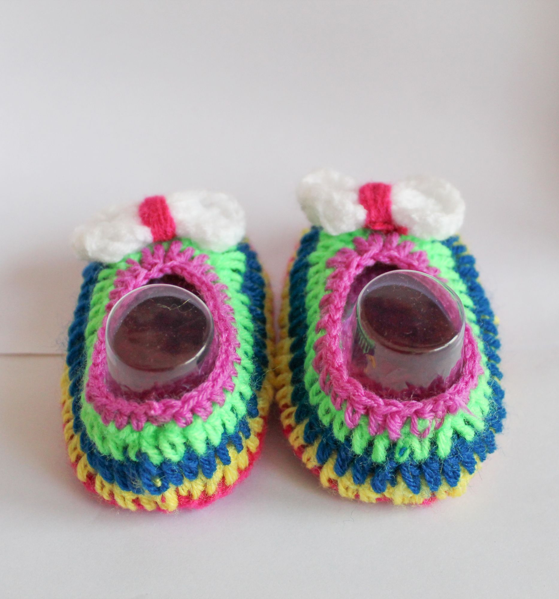 Woonie Multicolored Handmade Woolen Booties for Kids