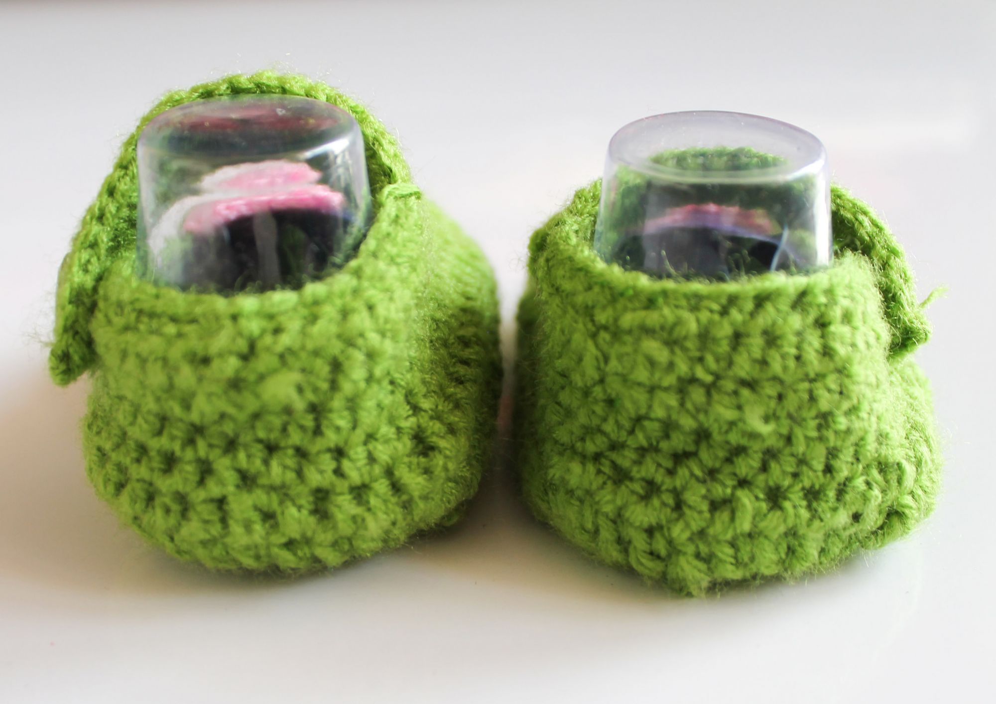 Woonie Green Handmade Woolen Booties for Kids