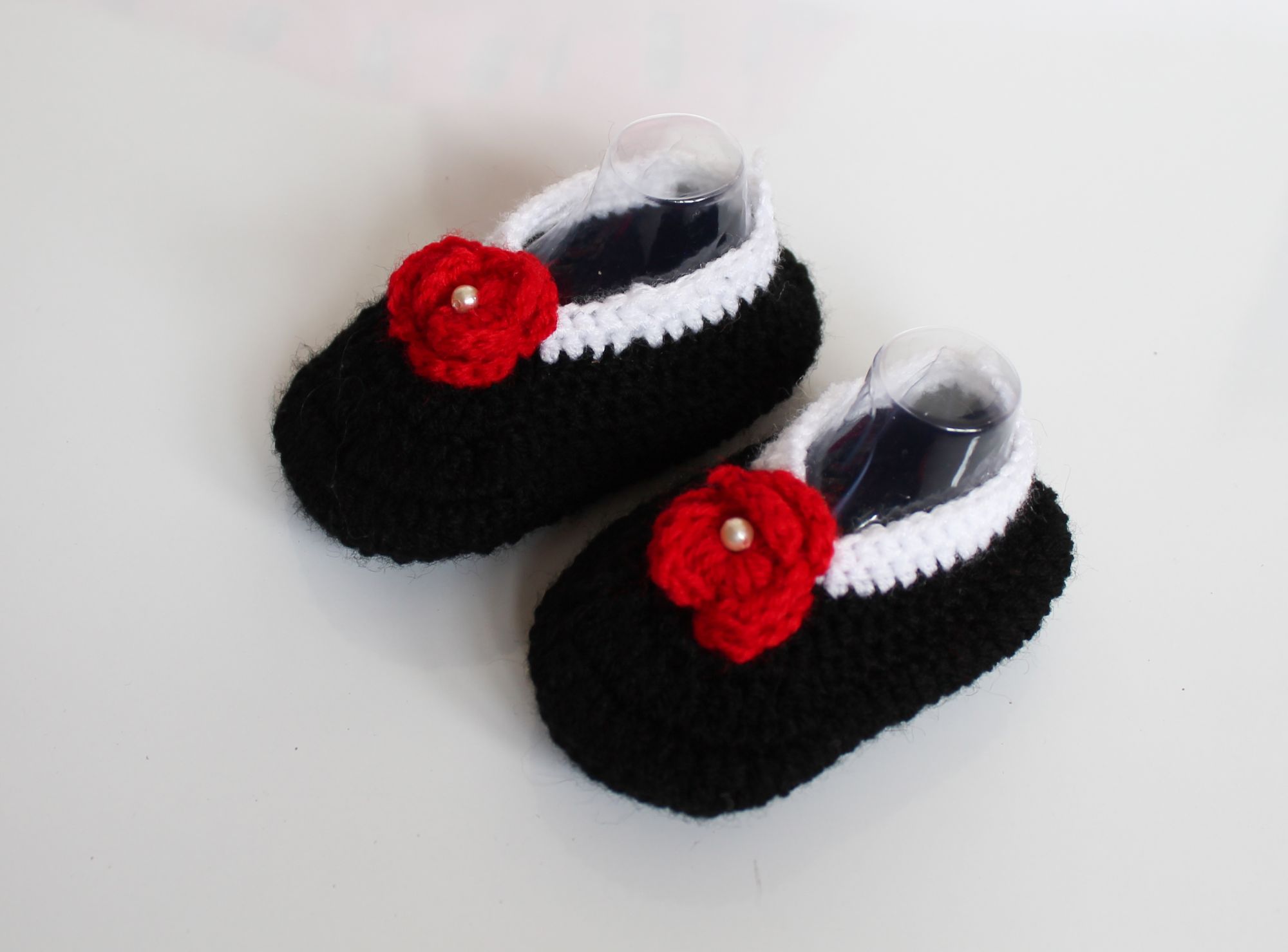 Woonie Handmade Black Floral Booties