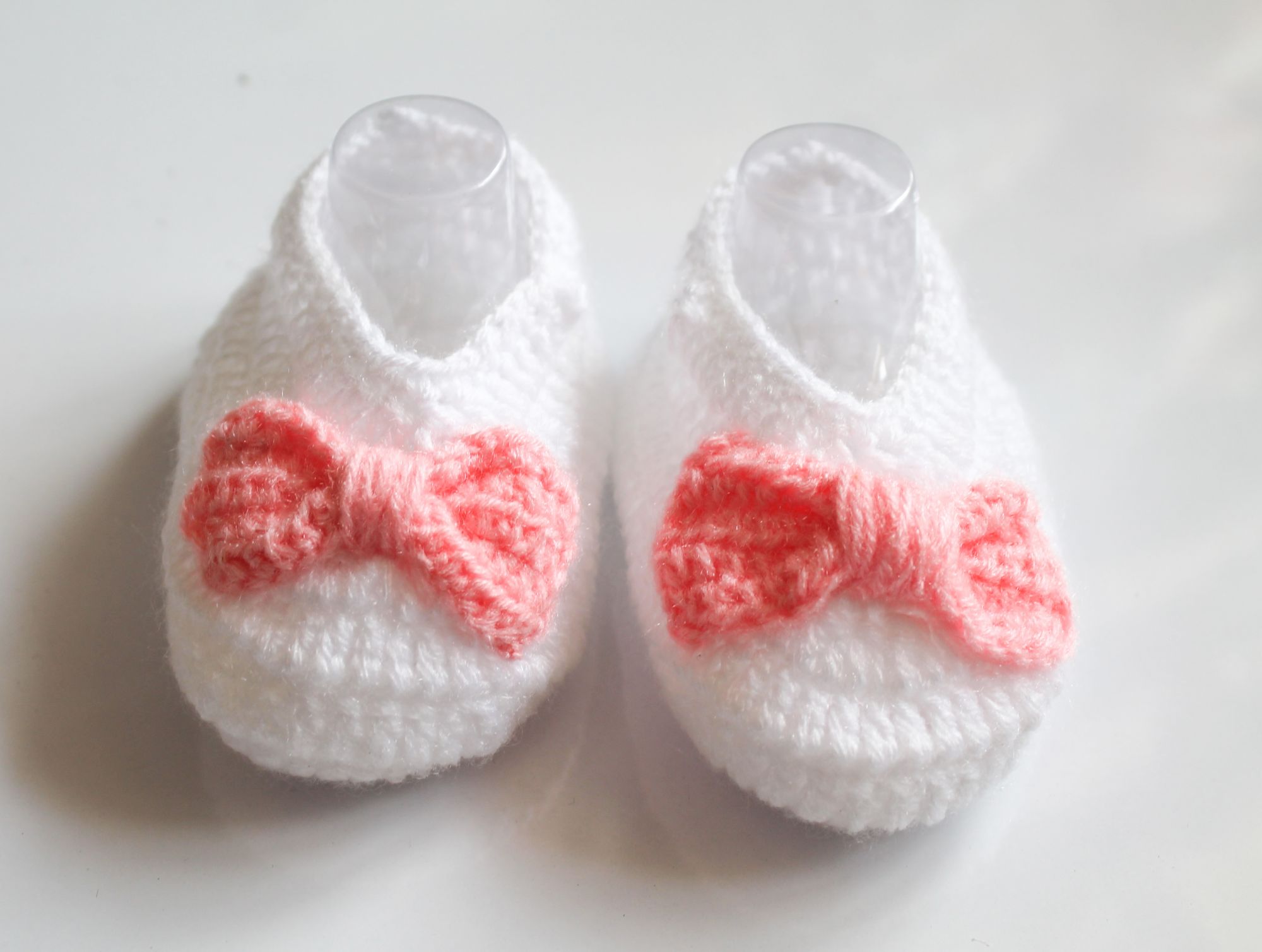 Woonie Handmade Pink Bow Booties