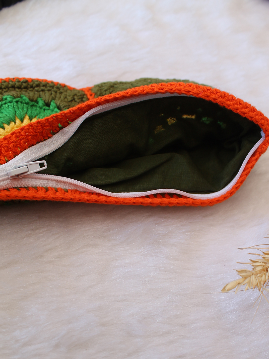 Woonie Floral Crochet Designed Bag - Green