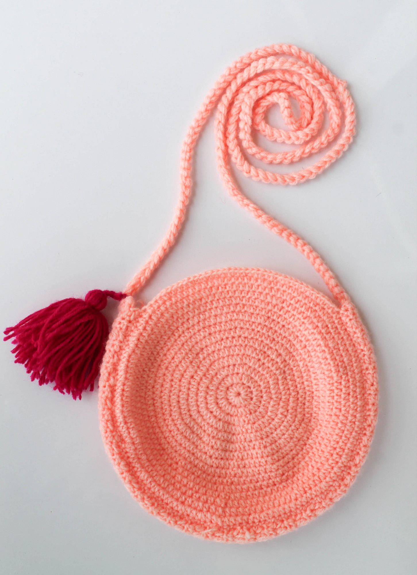 Woonie Handmade Round Sling Bag - Peach