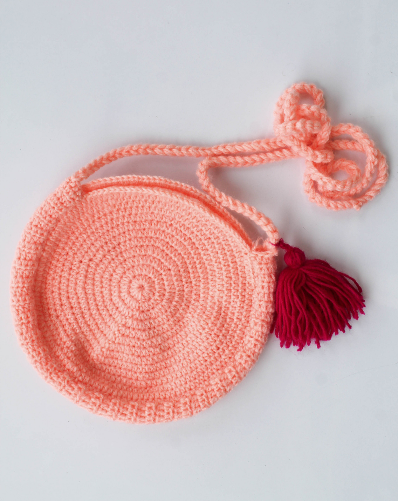 Woonie Handmade Round Sling Bag - Peach